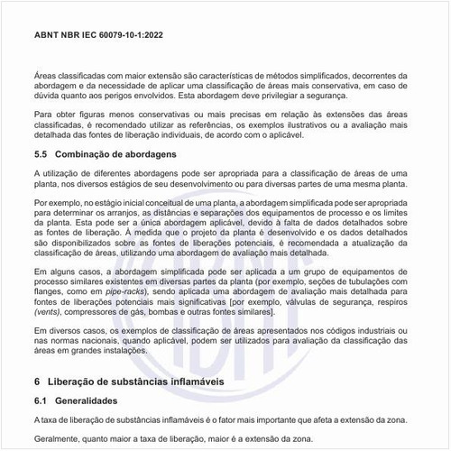 O que representa a liberação de substâncias inflamáveis?