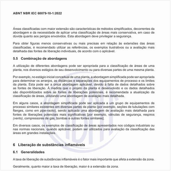 O que representa a liberação de substâncias inflamáveis?