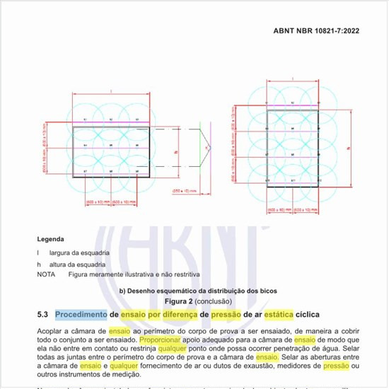 Qual é o procedimento de ensaio por diferença de pressão de ar estática cíclica?