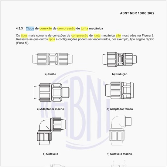 Quais são os tipos de conexão de compressão de junta mecânica?