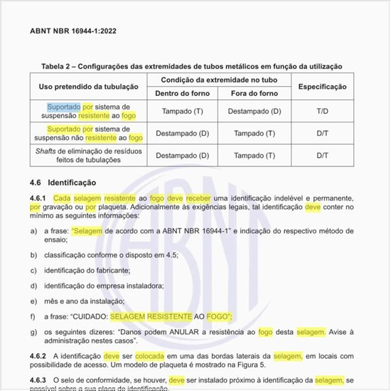 Por que cada selagem resistente ao fogo deve receber uma identificação?
