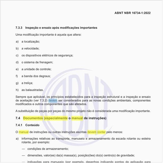 O que deve conter os documentos, especialmente o manual de instruções?
