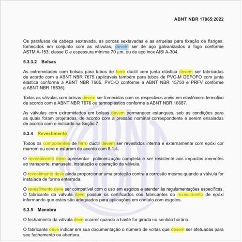 Como deve ser executado o revestimento dos componentes de ferro dúctil?