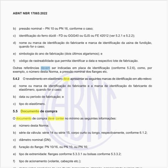 O que deve conter o documento de compra?
