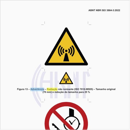 Como deve ser a advertência de radiação não ionizante?