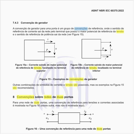 Quais são as convenções sobre redes de duas portas?