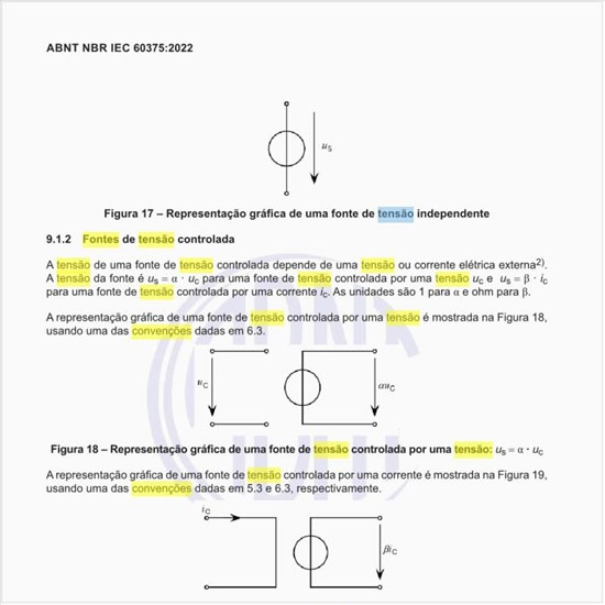 Quais as convenções das fontes de tensão controlada?