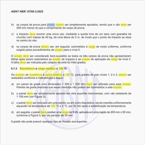 Como deve ser executado o ensaio de resistência à carga estática a 130 °C?