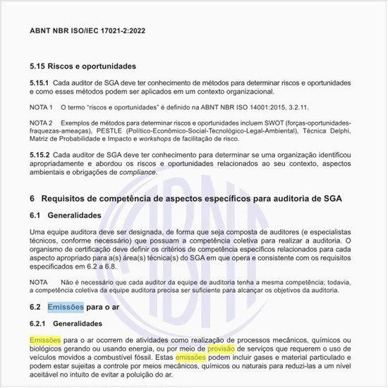 Quais são as emissões para o ar?