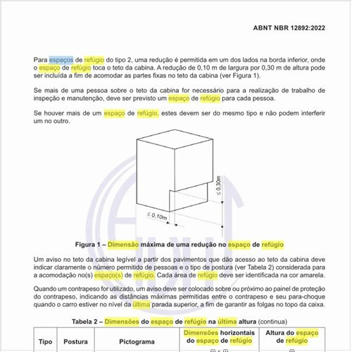 Quais são as dimensões do espaço de refúgio na última altura?