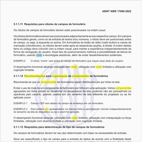 Quais são as recomendações para organização de componentes de formulários?