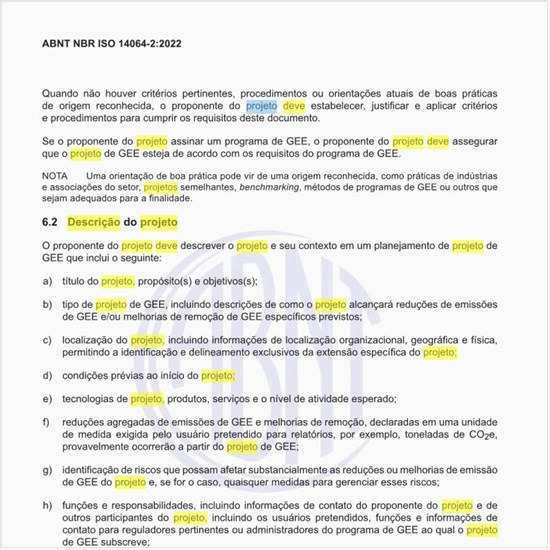 Como deve ser a descrição de um projeto de GEE?