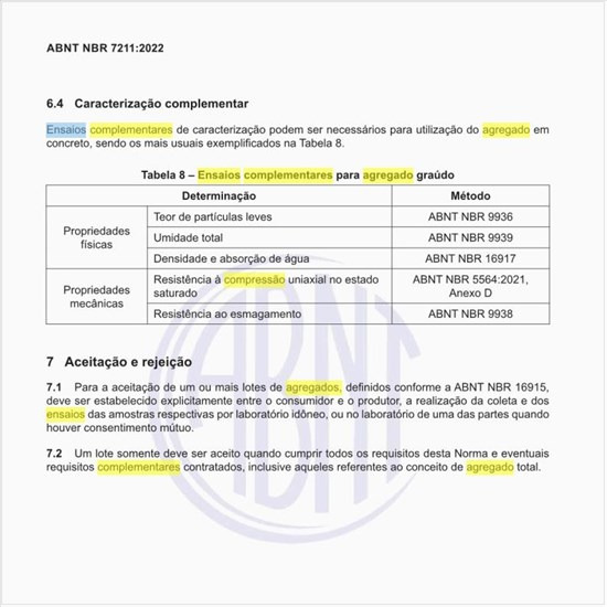 Quais são os ensaios complementares para agregado graúdo?
