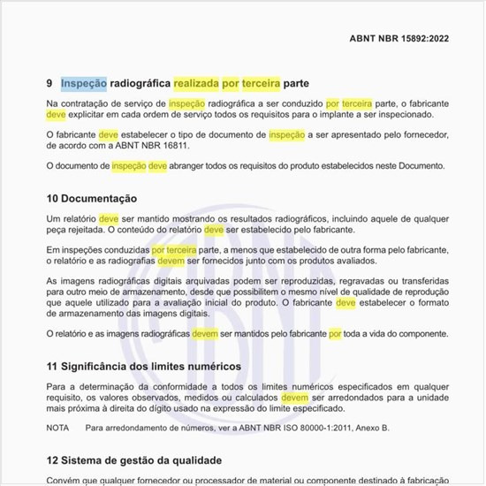 Como deve ser realizada a inspeção radiográfica realizada por terceira parte?
