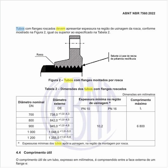 Como devem ser fabricados os tubos com flanges roscados?
