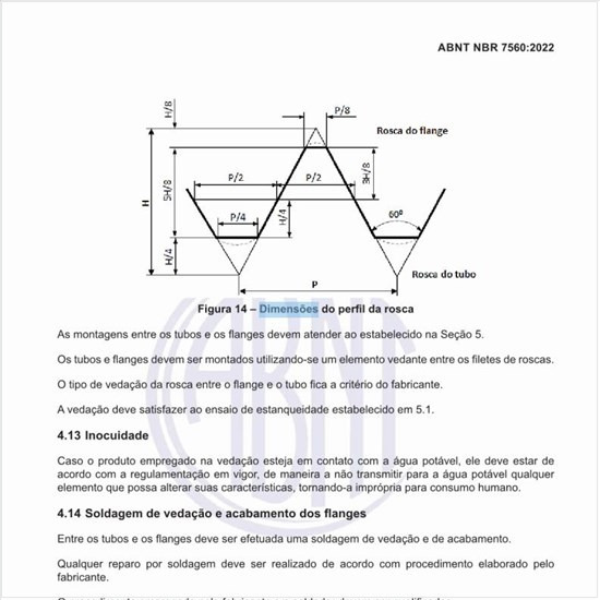 Quais as dimensões do perfil da rosca?