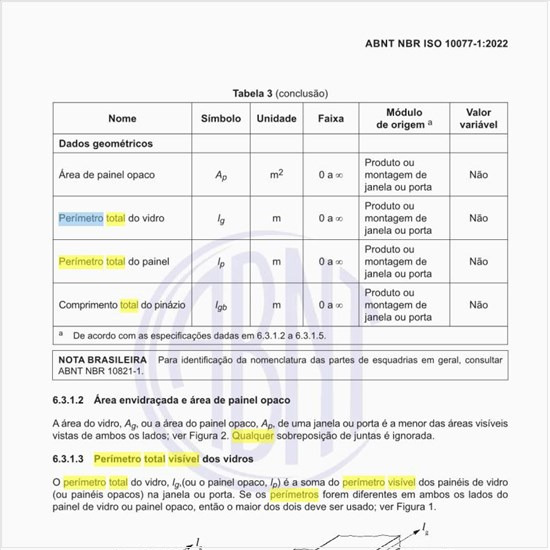 Qual é o perímetro total visível dos vidros?