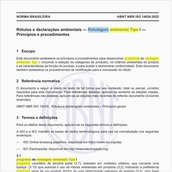 O que é um programa de rotulagem ambiental tipo I?