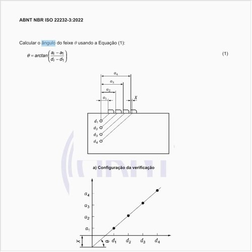 Como executar a determinação simultânea do ponto de saída do cabeçote e do ângulo real do feixe?