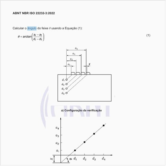 Como executar a determinação simultânea do ponto de saída do cabeçote e do ângulo real do feixe?