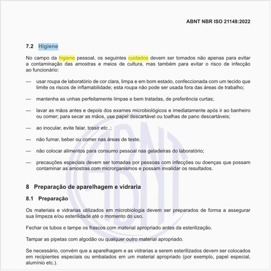 Quais os cuidados em relação à higiene pessoal?