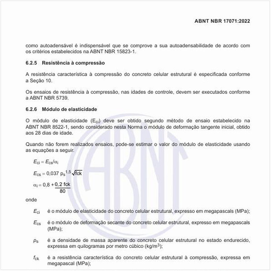 Como deve ser obtido o módulo de elasticidade?