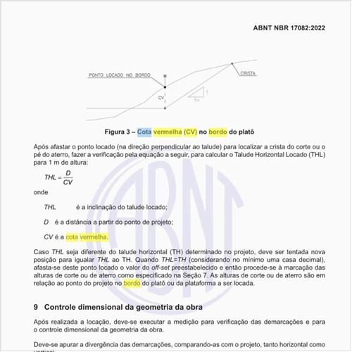O que é a cota vermelha (CV) no bordo do platô?