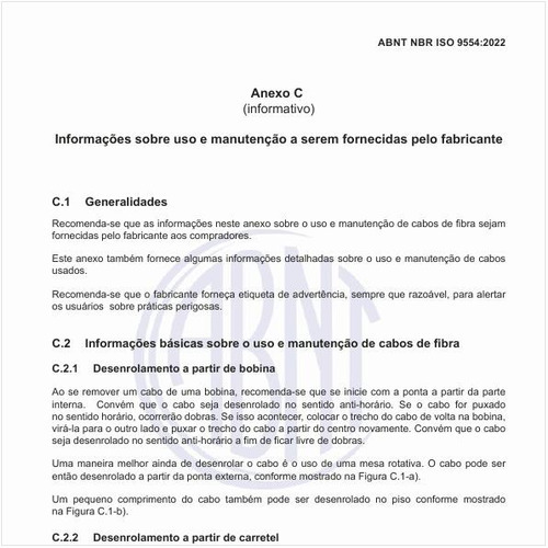 Quais são as informações básicas sobre o uso e manutenção de cabos de fibra?