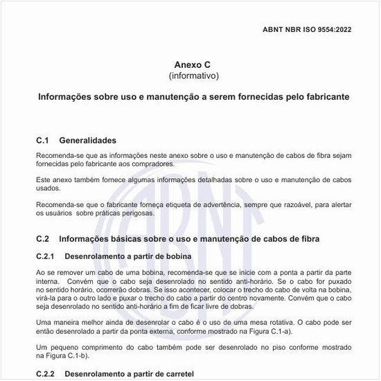 Quais são as informações básicas sobre o uso e manutenção de cabos de fibra?