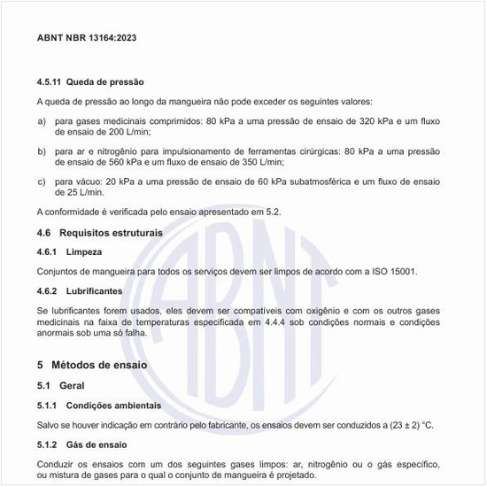 Quais são os requisitos estruturais dos conjuntos de mangueira?
