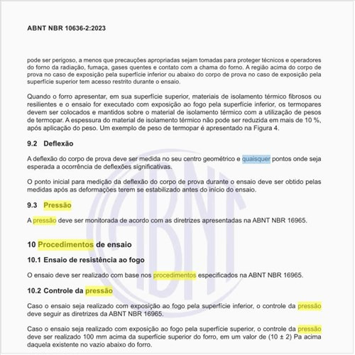 Quais são os procedimentos de ensaio?