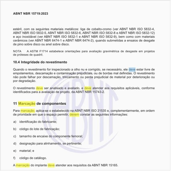 Como deve ser realizada a marcação dos componentes?