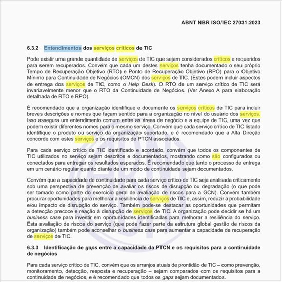 Quais são os entendimentos dos serviços críticos de TIC?