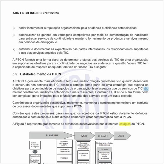 Quais são os estágios na PTCN?