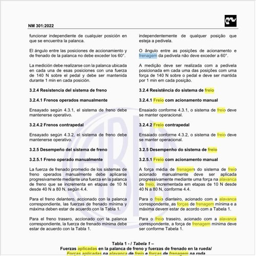 Quais são as forças aplicadas na alavanca de freio e forças de frenagem na roda?