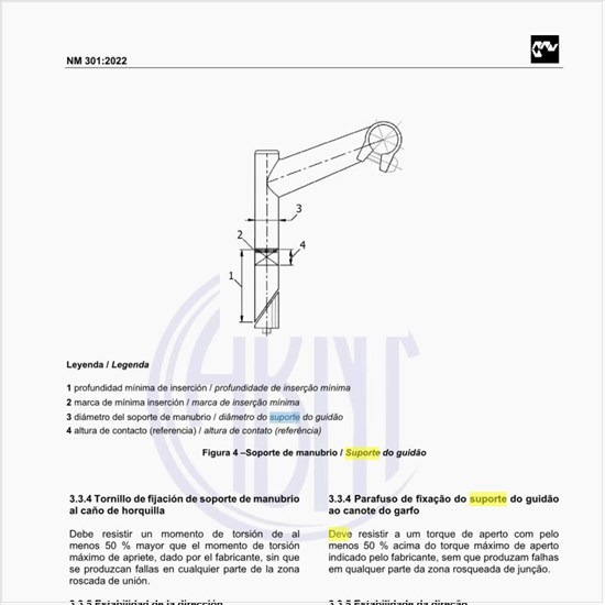 Como deve ser o suporte do guidão?
