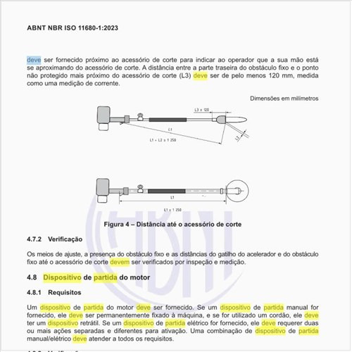 Como deve ser o dispositivo de partida do motor?