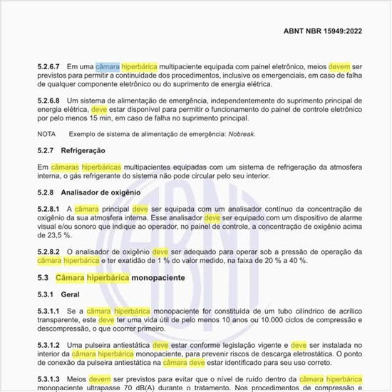 Como deve ser a câmara hiperbárica monopaciente?