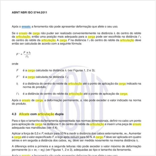 Como executar o ensaio de carga em alicate com articulação dupla?