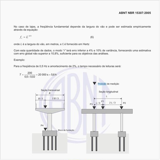 Qual a posição das medições em pontes?