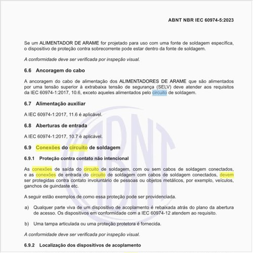 Quais devem ser as proteções das conexões do circuito de soldagem?