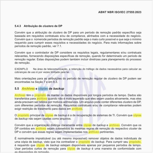 Qual o propósito dos archives e cópias de backup?