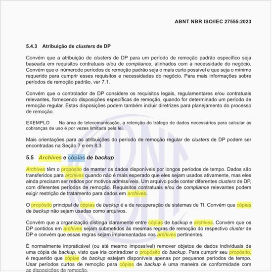 Qual o propósito dos archives e cópias de backup?