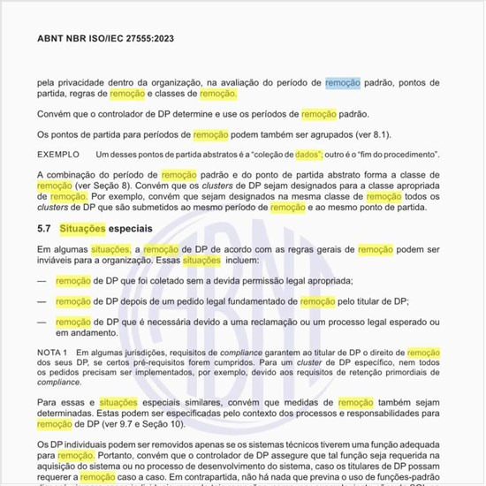 O que é a remoção de dados pessoas em situações especiais?