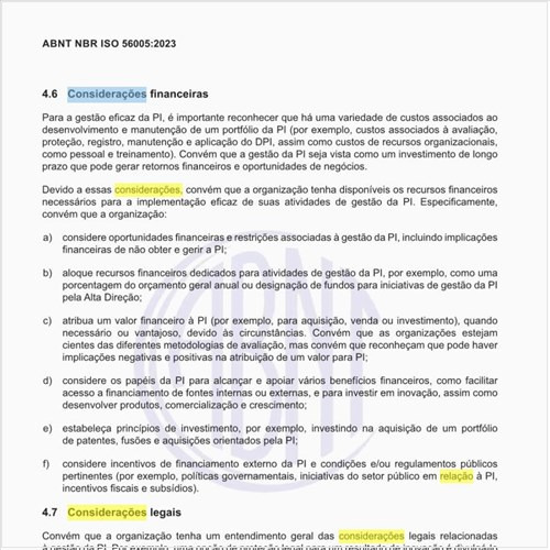 O que deve ser feito em relação às considerações financeiras?