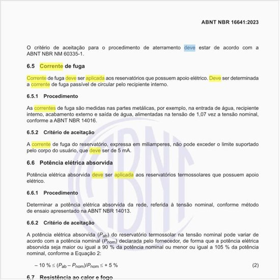 Como deve ser aplicada a corrente de fuga?
