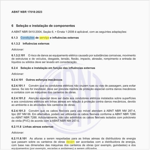 Quais devem ser as condições de serviço e influências externas?