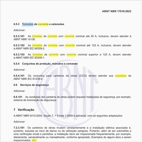 Quais são os requisitos das tomadas de corrente e extensões?