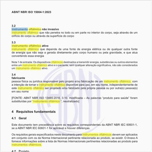 O que é um instrumento oftálmico ativo?