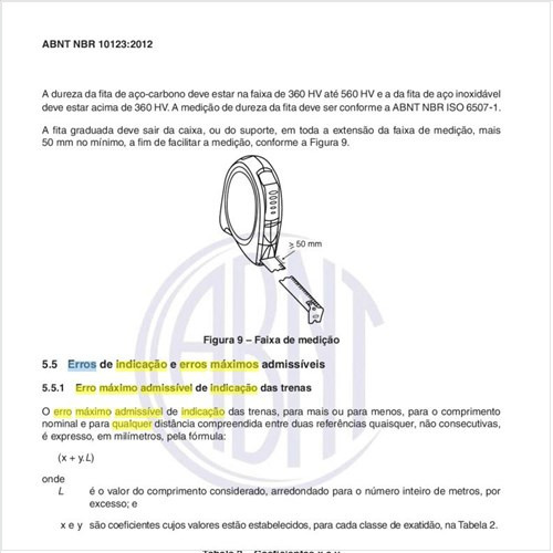 Qual o erro máximo admissível de indicação das trenas?